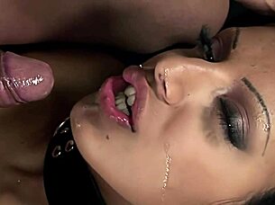 kyra black mouth fucked in shackles