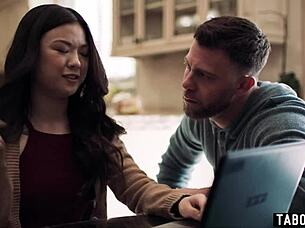 asian teen lulu chu hears milf slimthick vic fucking roommate seth gamble in 3some 😜🔥