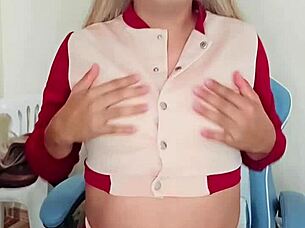 linda rojita, the transsexual, milks her cock in crossdressing attire