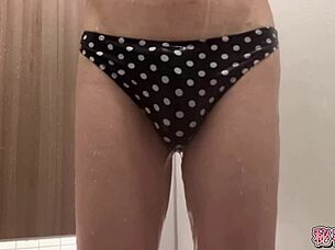 I Masturbate In Miniskirt, Boots, And Polka Dot Panties.
