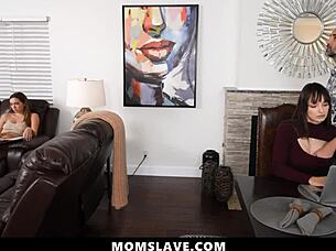 Daddy freeuses hot wife and stepdaughter at work