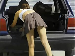 Young Shy French Girl Seduced By Old Man At Work With Upskirt!