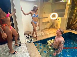 incredible threesome with ice and candy