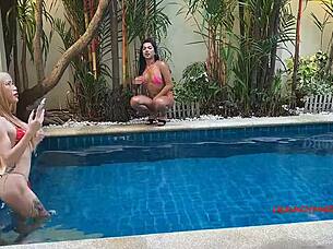 incredible threesome with ice and candy