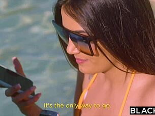 Penelope Feels Intense Pleasure Sucking Huge Black Cock Outdoors