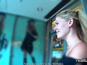 Adorable Czech girl teased in supermarket and ridden in POV