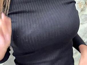 i risked flashing in public and having sex with that tall brunette teen, creampie pov