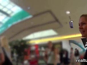 Adorable Czech girl teased in supermarket and ridden in POV