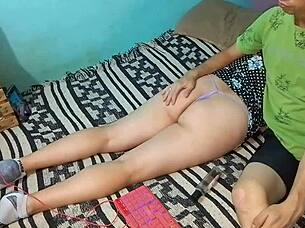 Homemade Latina Couple Rips Clothes For Intimate Touching