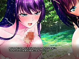 Shizuku and Mio engage in wet pussy titty fuck and group threesome fucking.