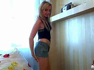 skinny amateur teases in tight jeans