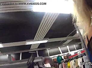 Adorable Czech girl teased in supermarket and ridden in POV