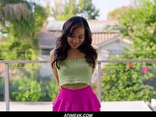 Kimmy Kimm gets fingered and sucks cock up close