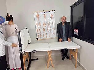 groom takes bride for gynecological exam