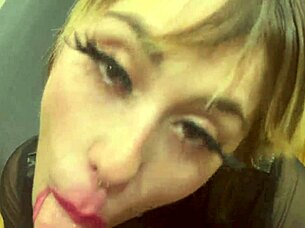 my blond lover's face get's spit on durin cum eatin