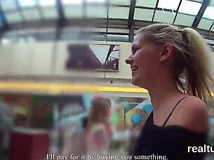 Adorable Czech girl teased in supermarket and ridden in POV