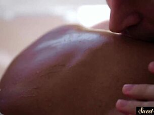 Gorgeous young ebony in roleplay with stepdad