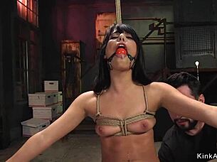 sexy babe gets roughly gagged and fucked
