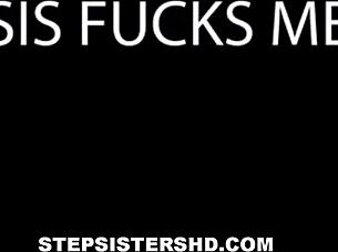 Petite teen stepsister Harley Love lets huge cock stepbrother Joshua Lewis fuck her shaved pussy to say sorry in POV 😍