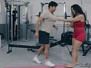 Busty Curly Brunette Hottie Shakes Big Booty Before Deep Fuck