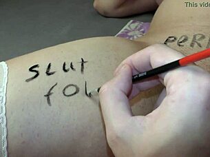 Pregnant Babe Milky Mari Gets Lewd Writings on Big Boobs in POV