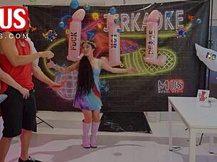 whitney wright and leo vice play jerkaoke games.