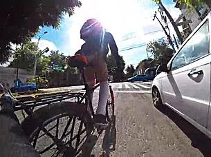 Ladyboy exposes in miniskirt upskirt.