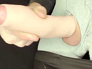 robbystrokes shows off foreskin extender for huge cumshot