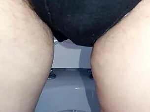 A pregnant woman visits a public toilet