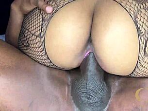 brazilian petite gets deepthroat and facial from big black cock