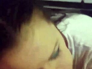 Ebony milf flashes saggy tits in shorts