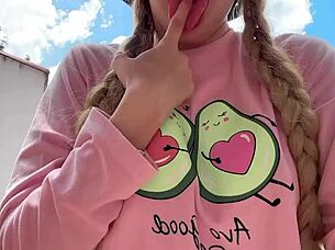 My neighbor was watching me while i was squirting very horny in my garden