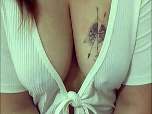 viral teacher walks without bra on public road playing with tits