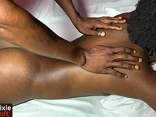 Hey, watch my boyfriend give his sexy girlfriend a relaxing body massage.