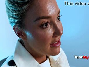 milf gets wet during interrogation parody