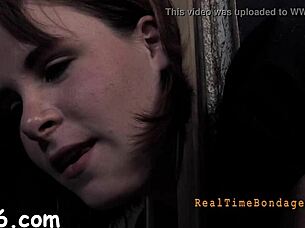 This slut gets her knockers clamped and toys shoved intensively for the villein