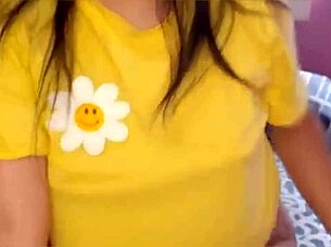 dancing to my favorite music while touching my pink vagina