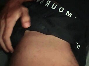 Hot guy jerks off in workout clothes