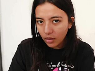 Colombian university student has her first time experience with a companion in POV