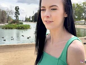 Skinny Teen 18+ Bella Nova Rips Clothes for Pussy Grip Show!