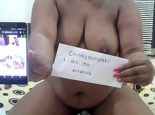 Verification video featuring ebony and indian participants in a hardcore session.