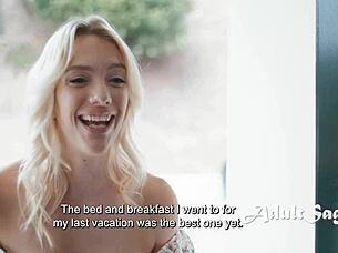 Accidental dildo reveal turns into rough lesbian scissoring with anna claire clouds