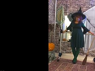 hotwife steffi dresses as a witch for halloween and sucks cock in homemade cosplay. the redhead milf looks sexy in costumes.