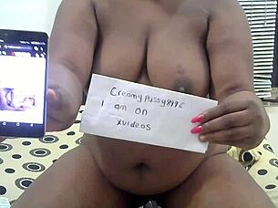 Verification video featuring ebony and indian participants in a hardcore session.
