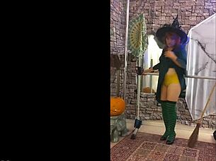 hotwife steffi dresses as a witch for halloween and sucks cock in homemade cosplay. the redhead milf looks sexy in costumes.