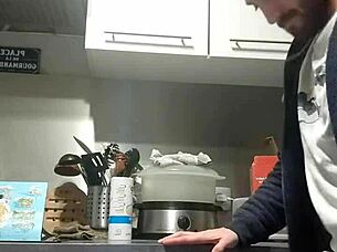 Redhead Girlfriend Uses Dildo on Countertop Webcam