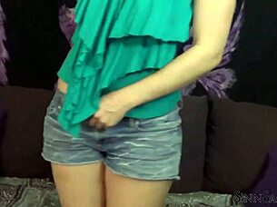 nerdy sinn sage wears her glasses in lingerie