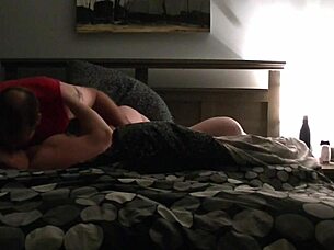 the chubby couple tries round three in their homemade video, with the bbw milf taking charge