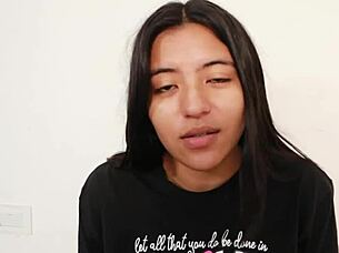 Colombian university student has her first time experience with a companion in POV