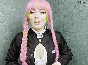 Joi, let kanroji mitsuri fuck your cock with her big breast and make you cum